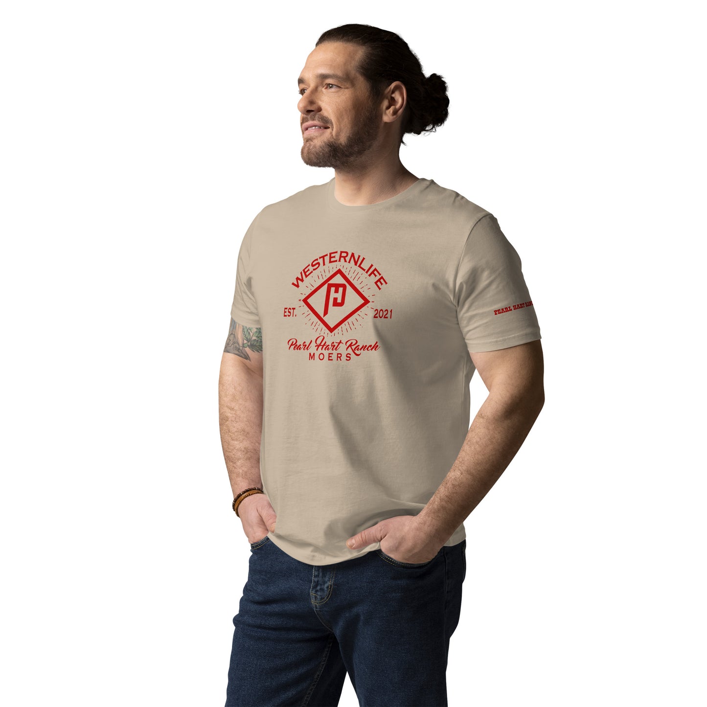 Pearl Hart Ranch Unisex-Bio-Baumwoll-T-Shirt versch. Farben „Brand“