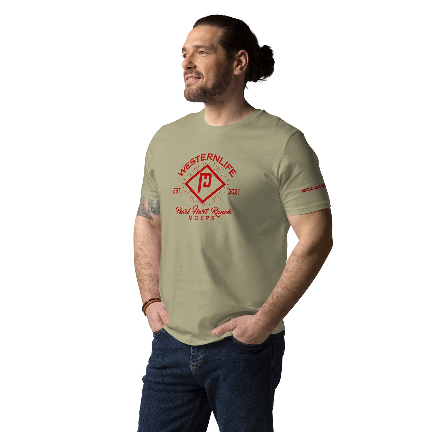 Pearl Hart Ranch Unisex-Bio-Baumwoll-T-Shirt versch. Farben „Brand“